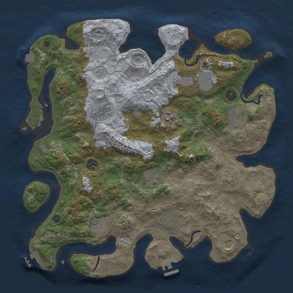 Rust Map: Procedural Map, Size: 4000, Seed: 599013688, 19 Monuments