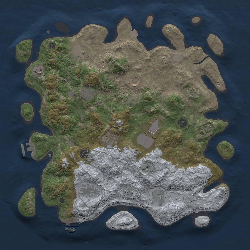 Rust Map: Procedural Map, Size: 4000, Seed: 2595, 19 Monuments