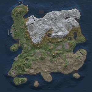 Thumbnail Rust Map: Procedural Map, Size: 3500, Seed: 92787458, 16 Monuments