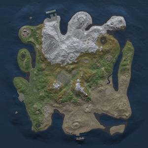 Thumbnail Rust Map: Procedural Map, Size: 3000, Seed: 9117734, 12 Monuments