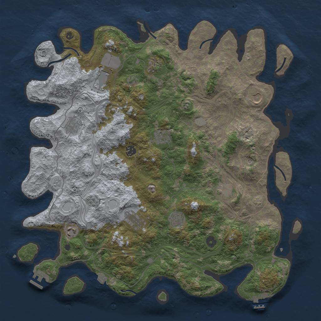 Rust Map: Procedural Map, Size: 4500, Seed: 29504690, 19 Monuments