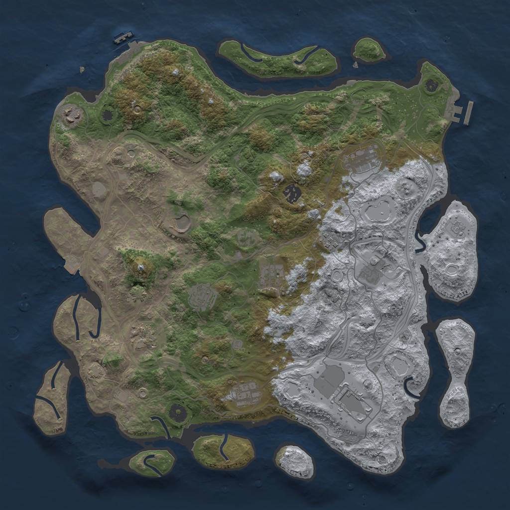 Rust Map: Procedural Map, Size: 4250, Seed: 1257910512, 19 Monuments