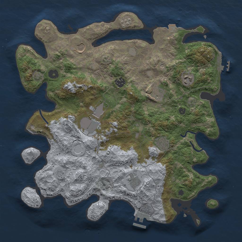 Rust Map: Procedural Map, Size: 3700, Seed: 20240623, 16 Monuments