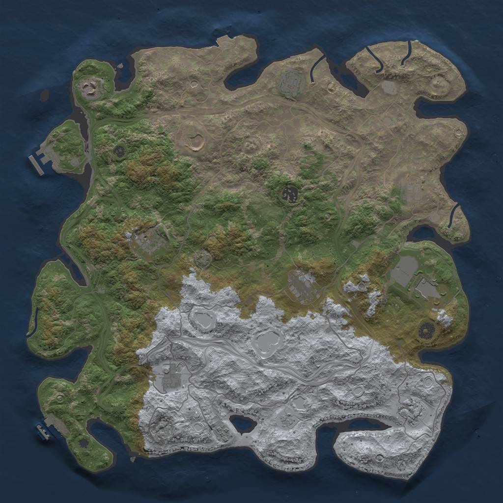 Rust Map: Procedural Map, Size: 4500, Seed: 9062024, 19 Monuments