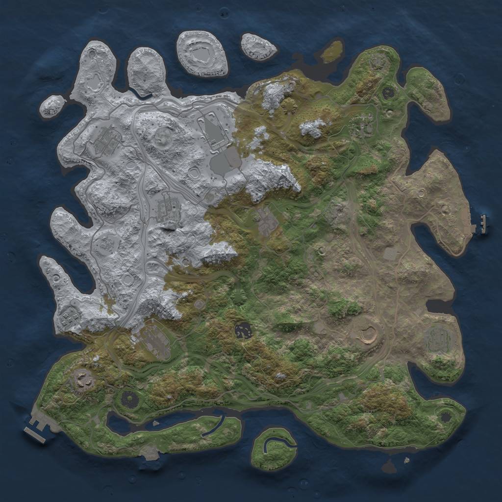 Rust Map: Procedural Map, Size: 4250, Seed: 860570049, 19 Monuments