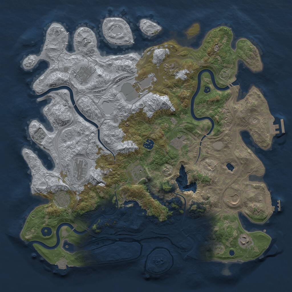 Rust Map: Procedural Map, Size: 4250, Seed: 860570049, 17 Monuments
