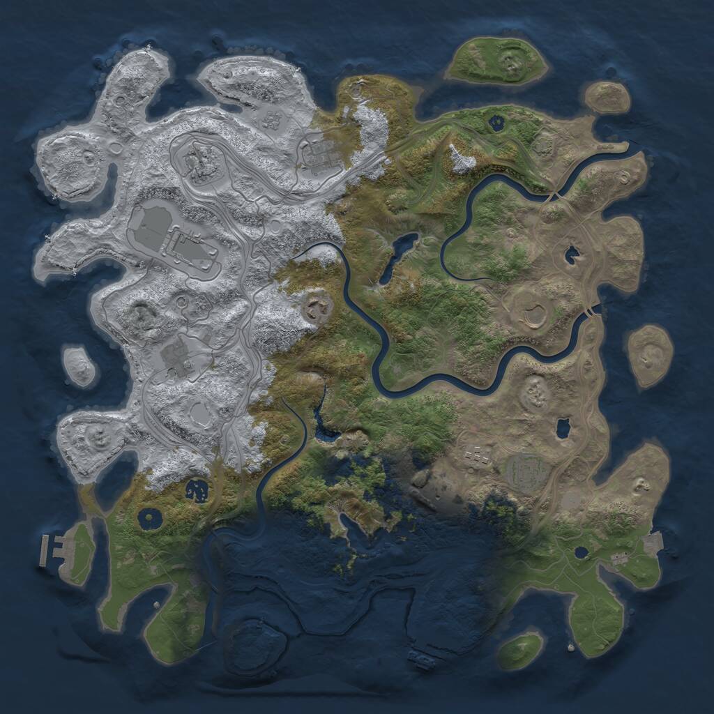 Rust Map: Procedural Map, Size: 4500, Seed: 120319173, 16 Monuments