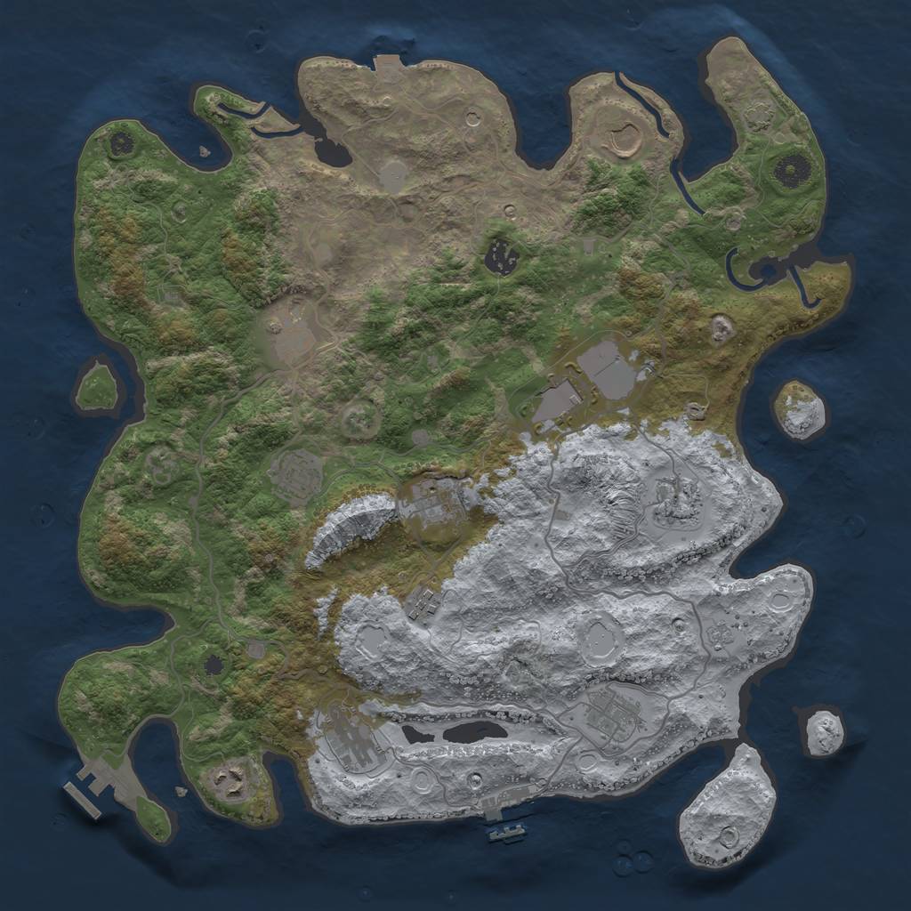 Rust Map: Procedural Map, Size: 4000, Seed: 1217915688, 19 Monuments