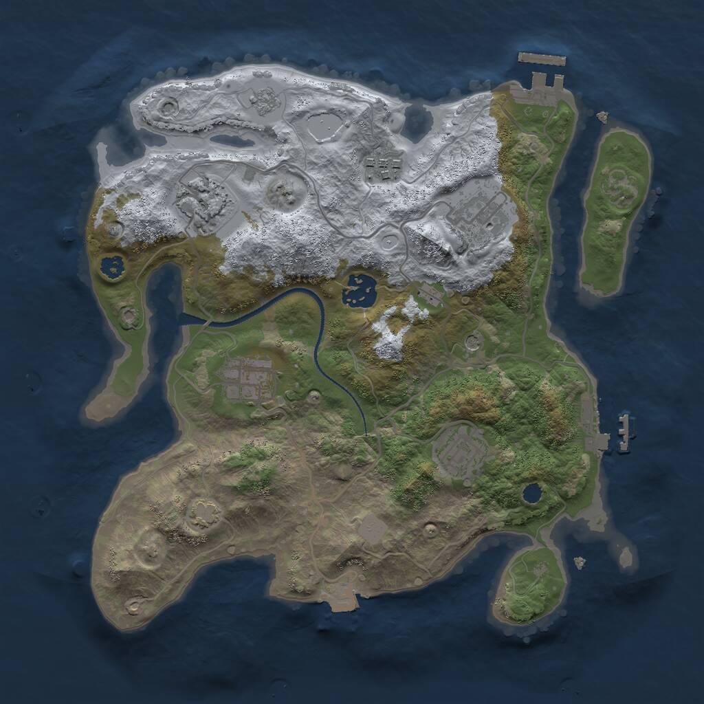 Rust Map: Procedural Map, Size: 3000, Seed: 918643862, 12 Monuments