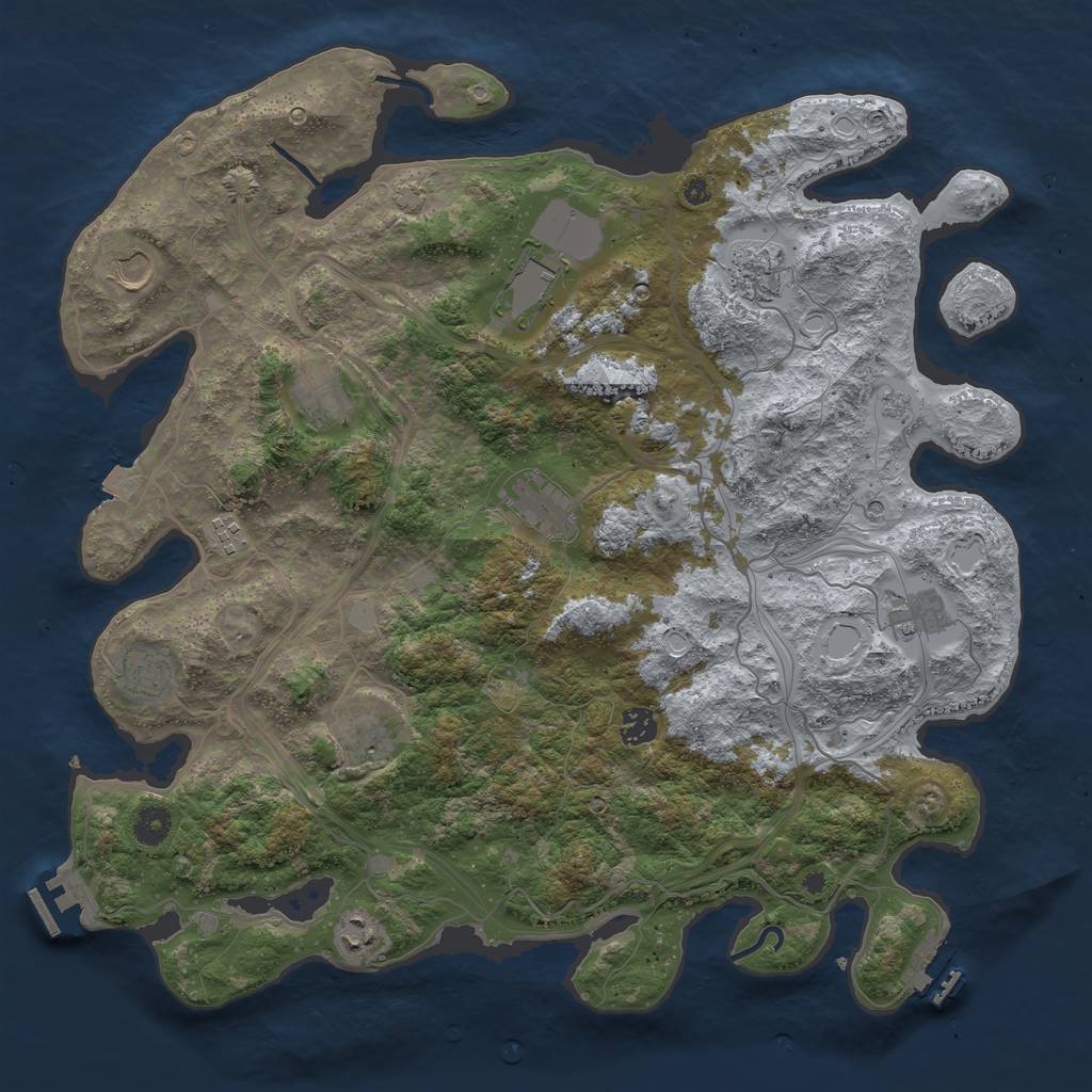 Rust Map: Procedural Map, Size: 4250, Seed: 1394605048, 19 Monuments