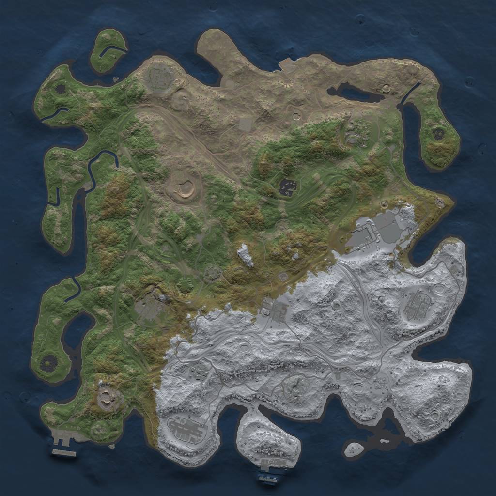 Rust Map: Procedural Map, Size: 4250, Seed: 115960295, 19 Monuments