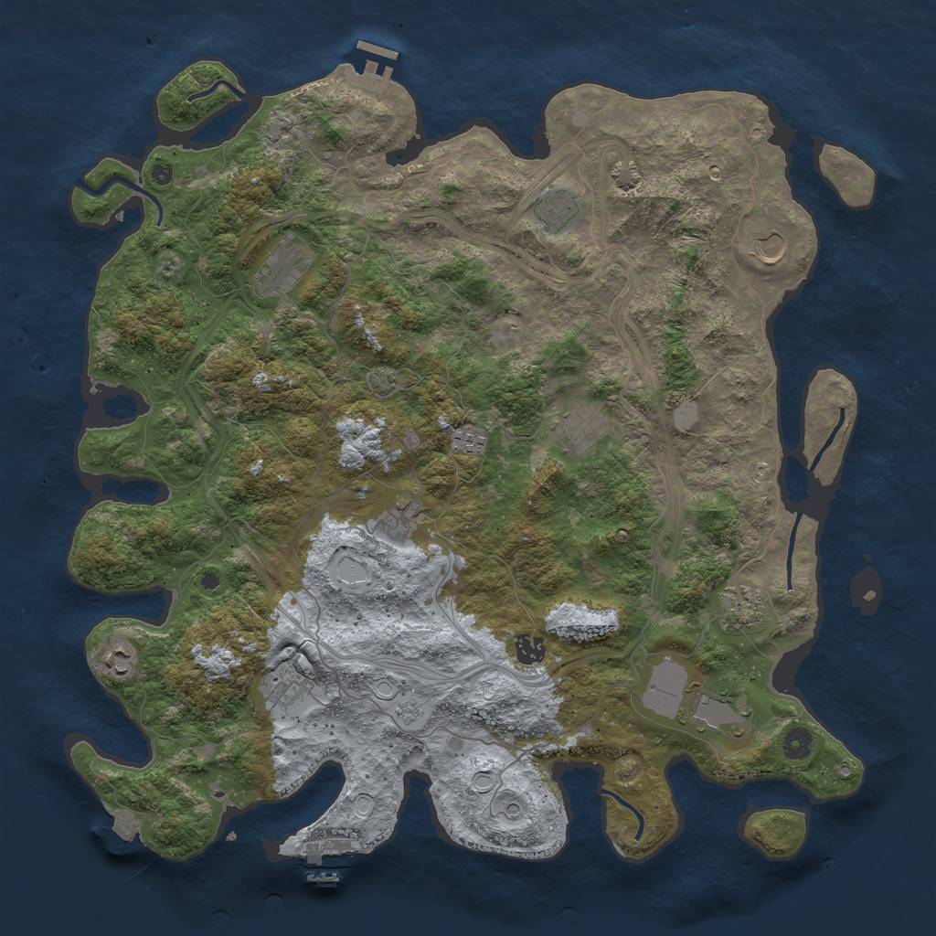 Rust Map: Procedural Map, Size: 4500, Seed: 2032684801, 19 Monuments