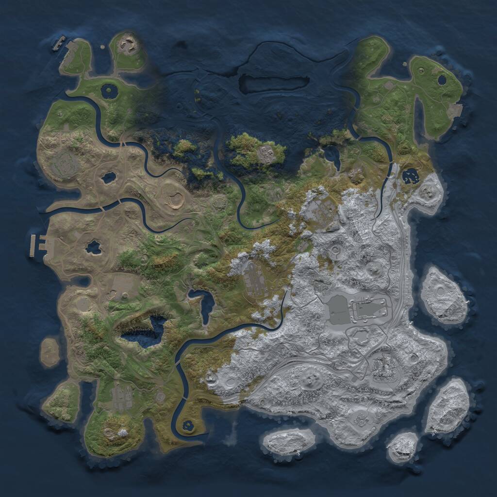 Rust Map: Procedural Map, Size: 4500, Seed: 1768028695, 17 Monuments