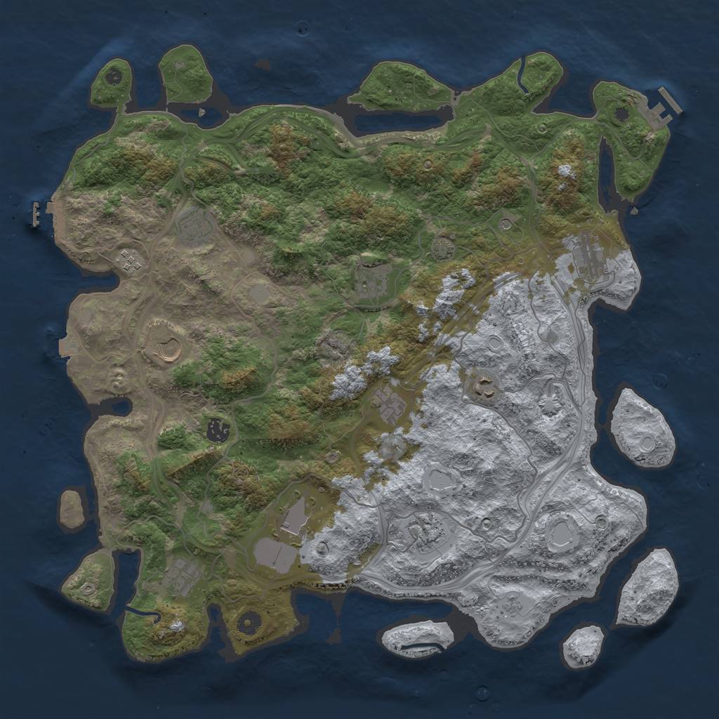 Rust Map: Procedural Map, Size: 4500, Seed: 1768028695, 19 Monuments