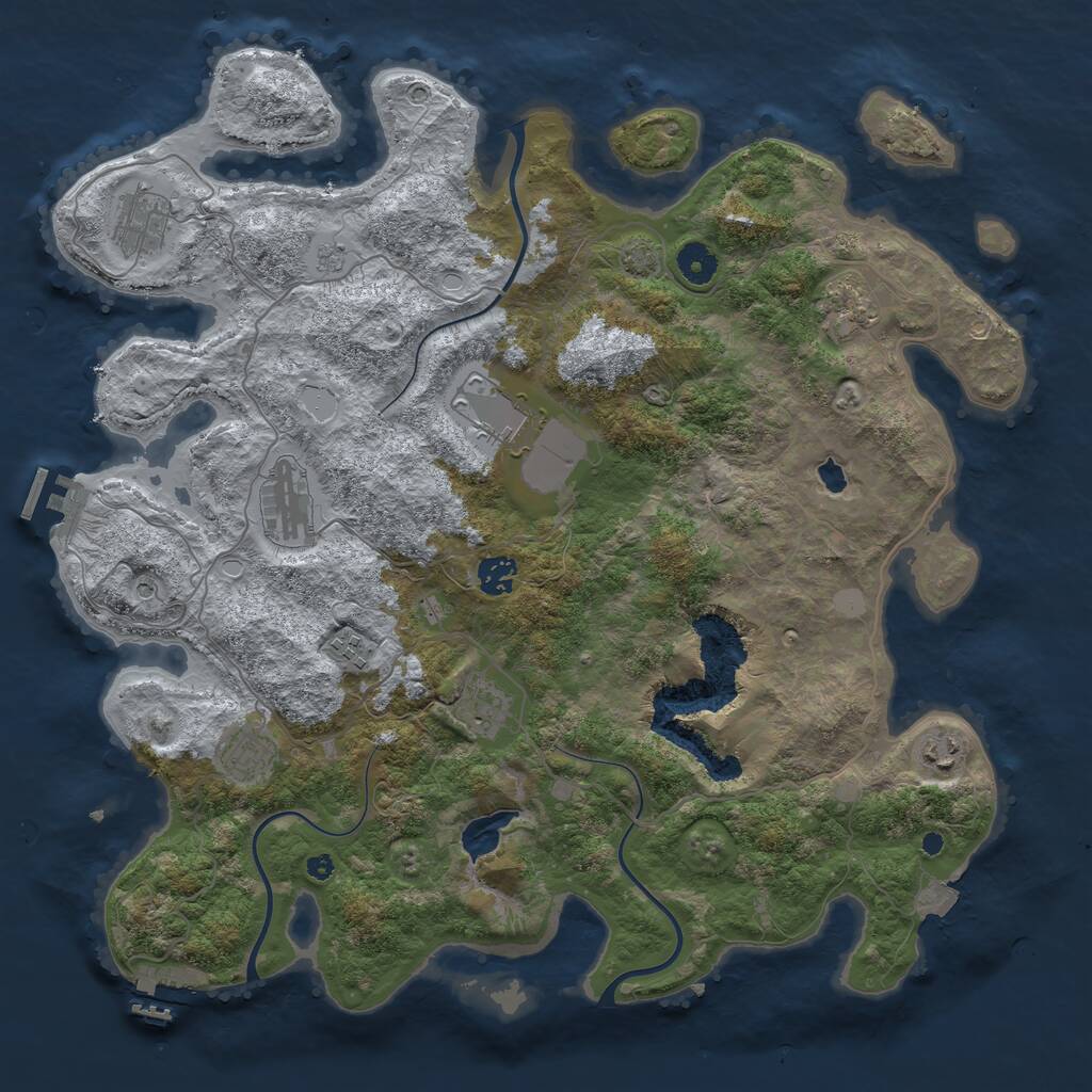 Rust Map: Procedural Map, Size: 4100, Seed: 15875698, 15 Monuments