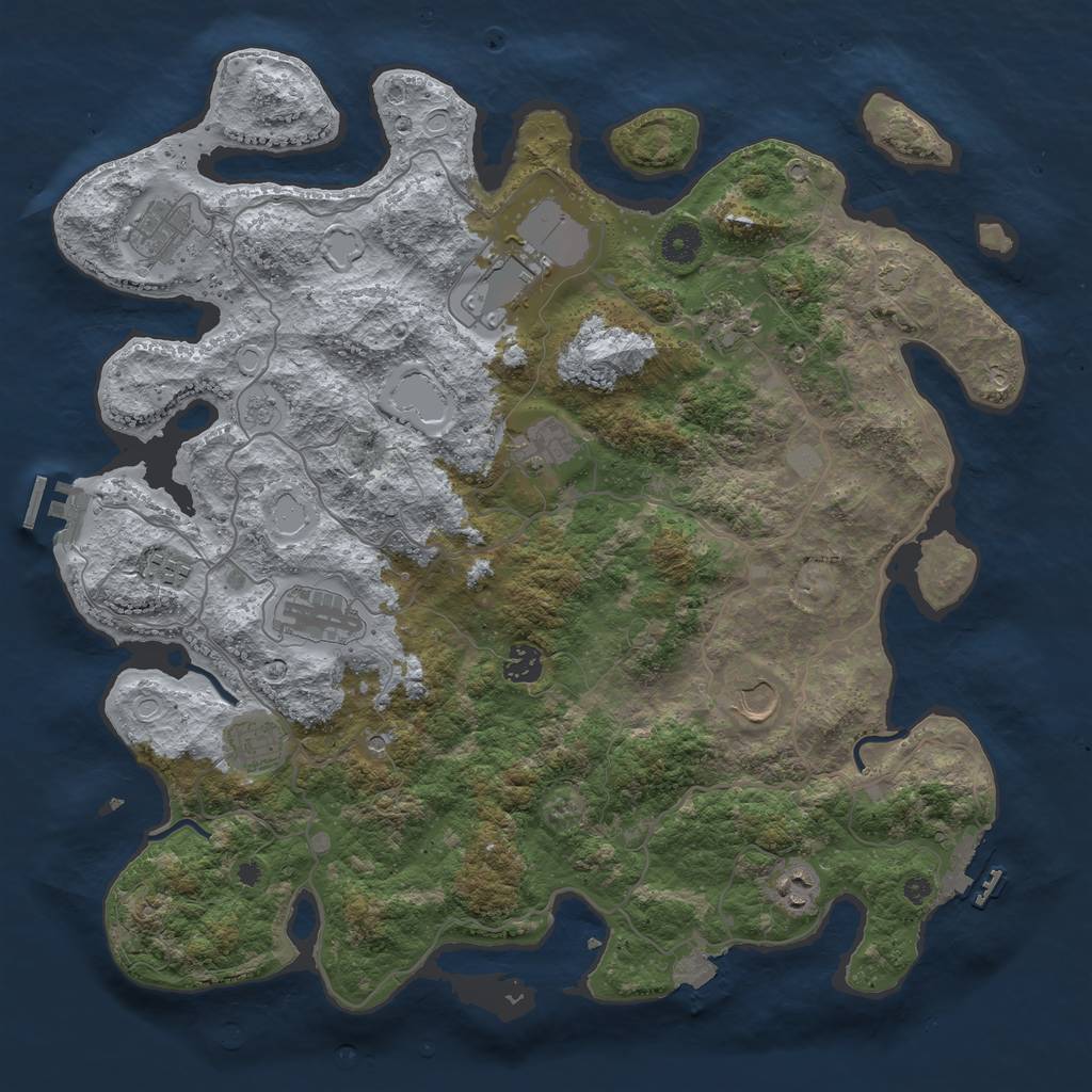 Rust Map: Procedural Map, Size: 4100, Seed: 15875698, 18 Monuments