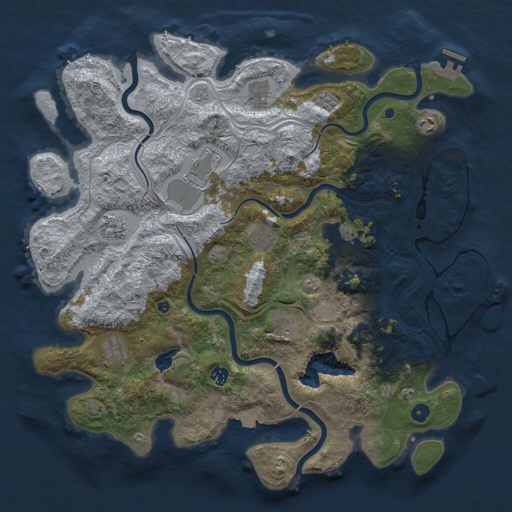 Rust Map: Procedural Map, Size: 4250, Seed: 1144368400, 16 Monuments