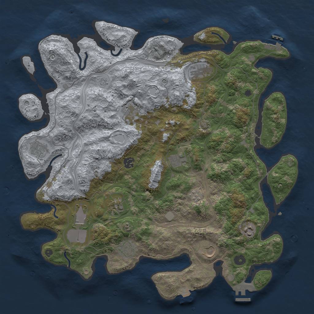 Rust Map: Procedural Map, Size: 4250, Seed: 1144368400, 19 Monuments