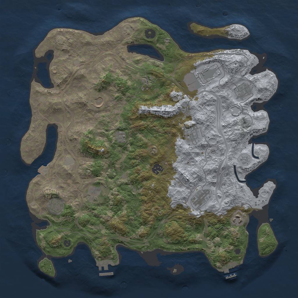 Rust Map: Procedural Map, Size: 4250, Seed: 530005970, 19 Monuments