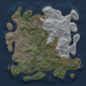 Thumbnail Rust Map: Procedural Map, Size: 4000, Seed: 1764205413, 18 Monuments