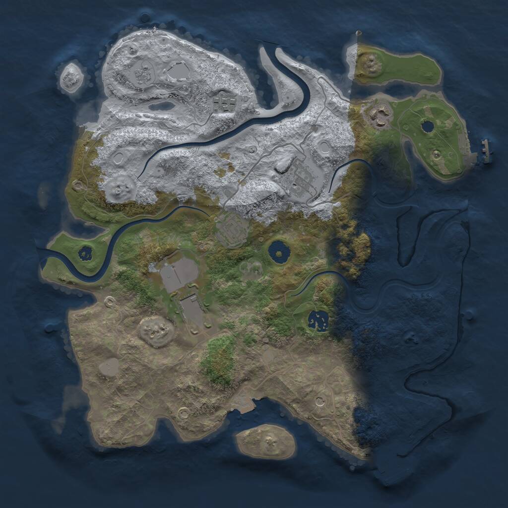 Rust Map: Procedural Map, Size: 3500, Seed: 997768417, 11 Monuments