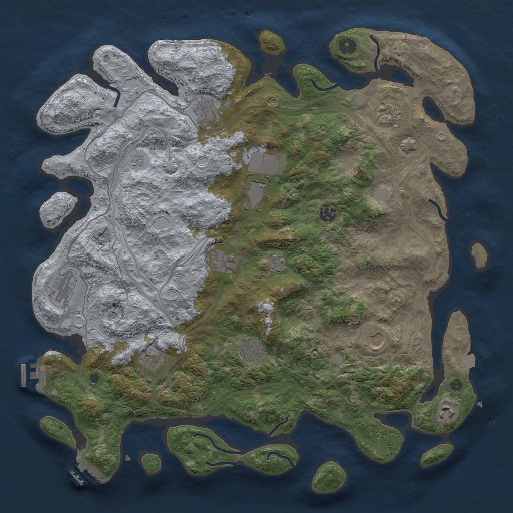 Rust Map: Procedural Map, Size: 4500, Seed: 172590886, 19 Monuments