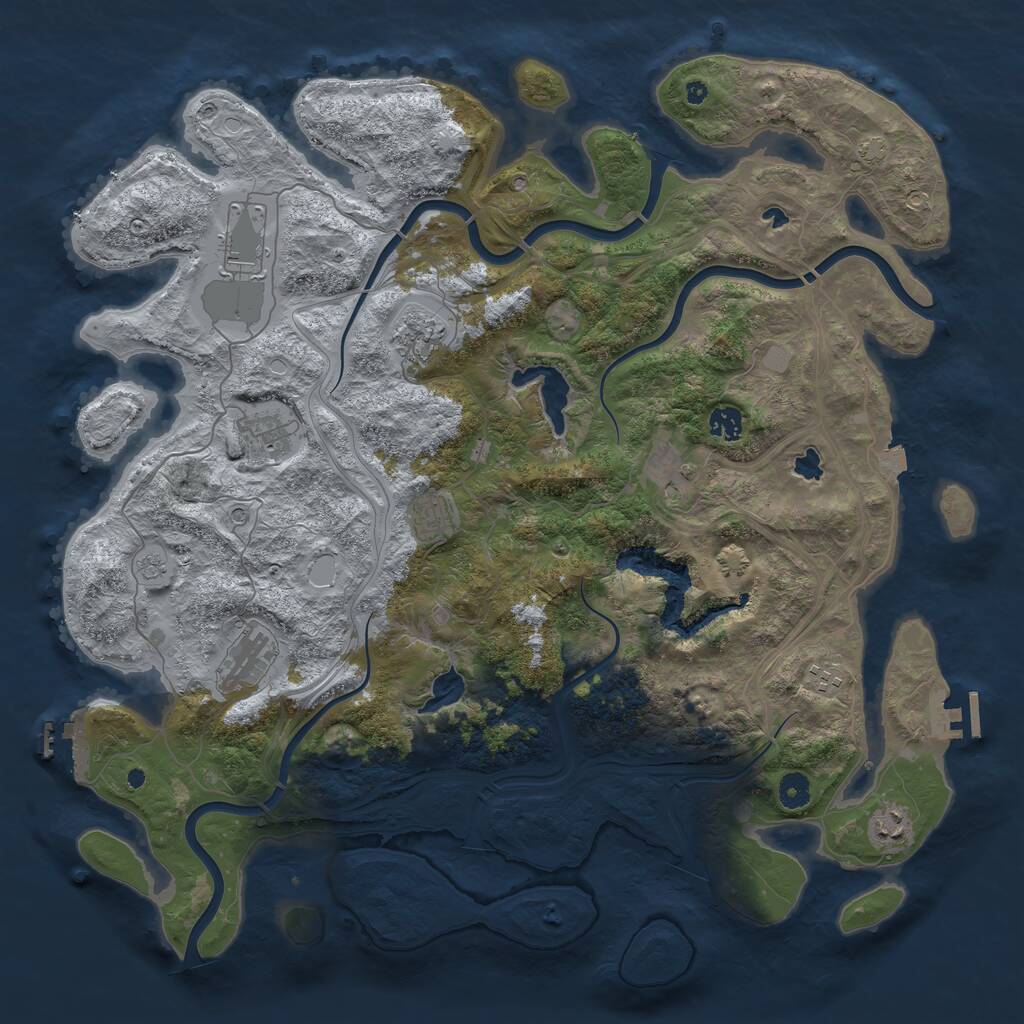 Rust Map: Procedural Map, Size: 4500, Seed: 172590886, 15 Monuments