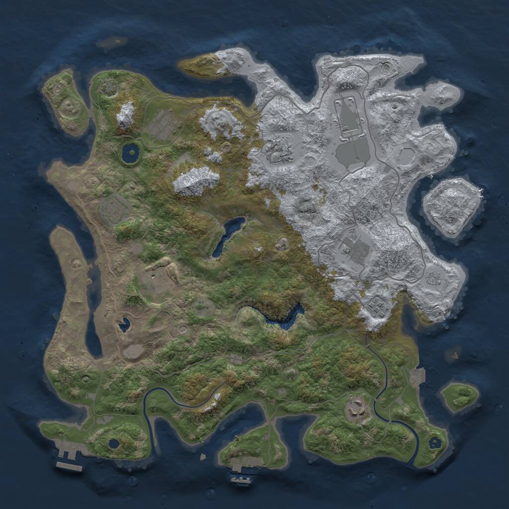 Rust Map: Procedural Map, Size: 4000, Seed: 1003709784, 14 Monuments