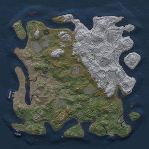 Thumbnail Rust Map: Procedural Map, Size: 4000, Seed: 1003709784, 18 Monuments