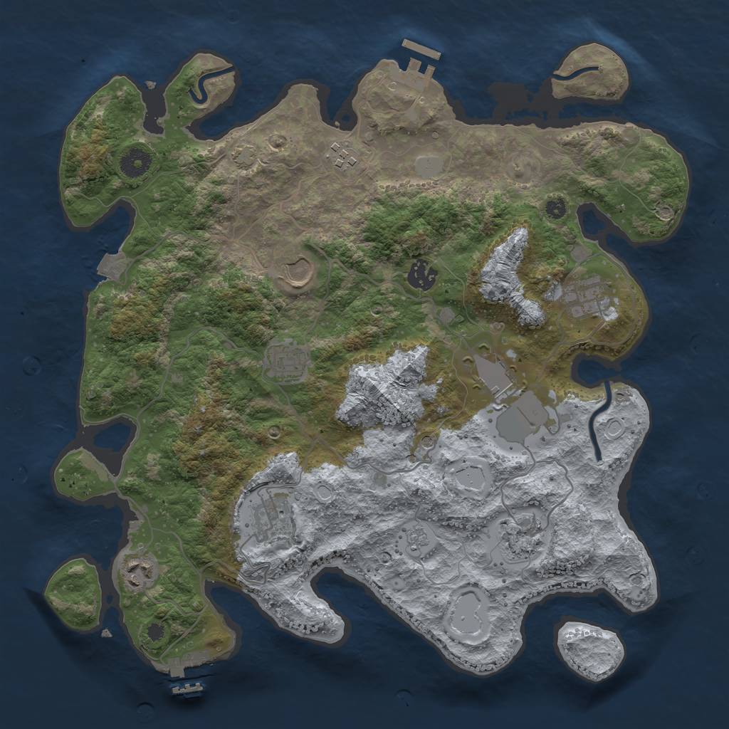 Rust Map: Procedural Map, Size: 3700, Seed: 5092024, 17 Monuments