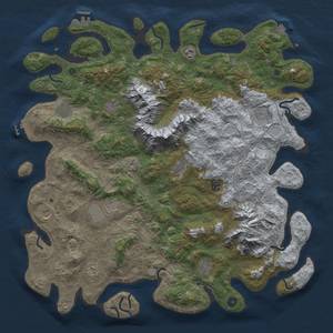 Thumbnail Rust Map: Procedural Map, Size: 5000, Seed: 987276281, 19 Monuments