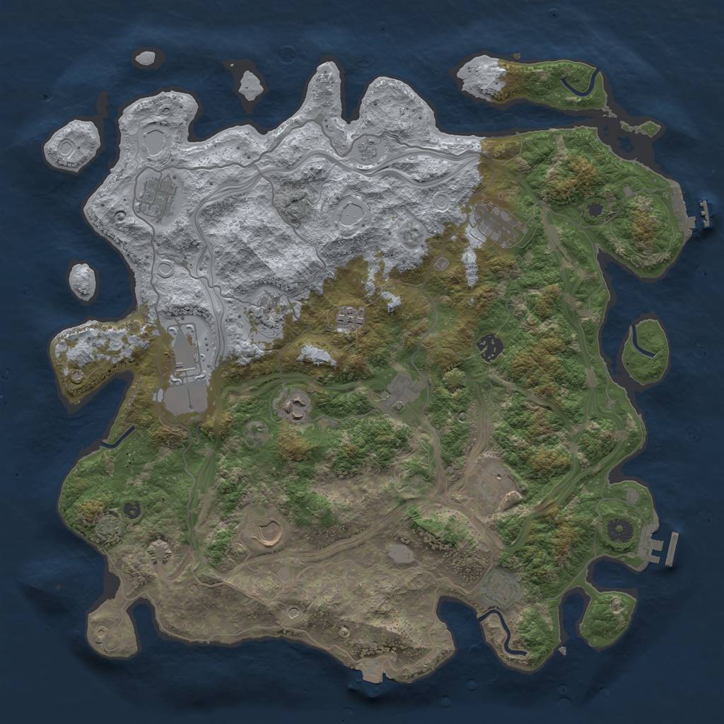 Rust Map: Procedural Map, Size: 4250, Seed: 754145973, 19 Monuments