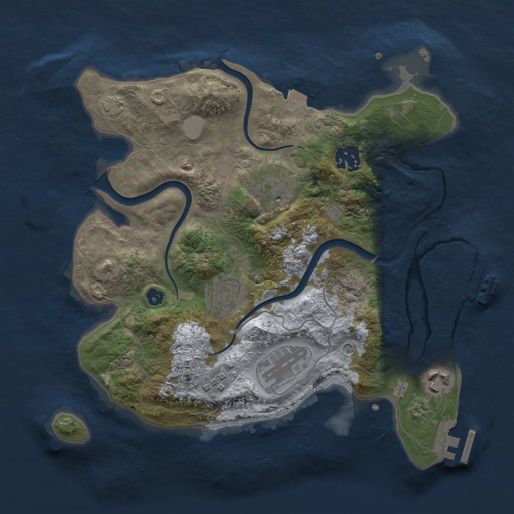 Rust Map: Procedural Map, Size: 3000, Seed: 952451600, 11 Monuments