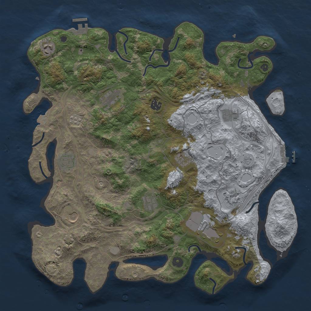 Rust Map: Procedural Map, Size: 4250, Seed: 1644401897, 19 Monuments