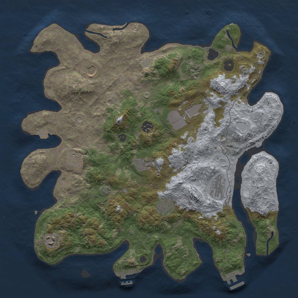 Rust Map: Procedural Map, Size: 4000, Seed: 769282915, 18 Monuments