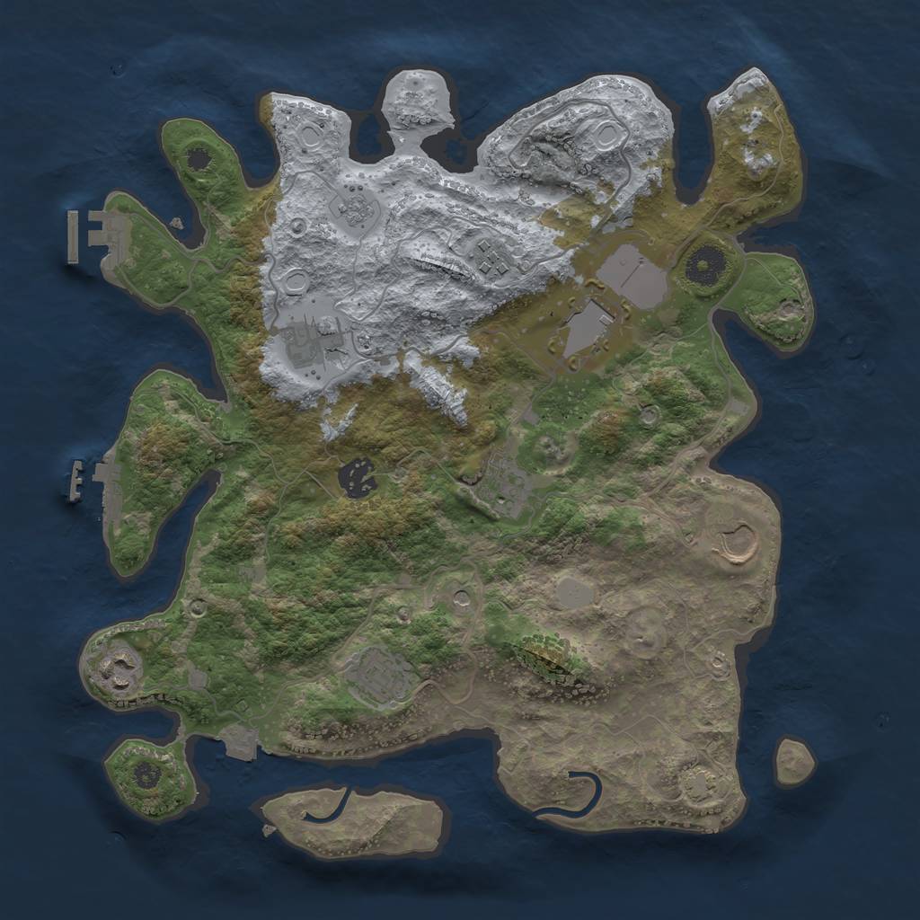 Rust Map: Procedural Map, Size: 3500, Seed: 1106696403, 16 Monuments