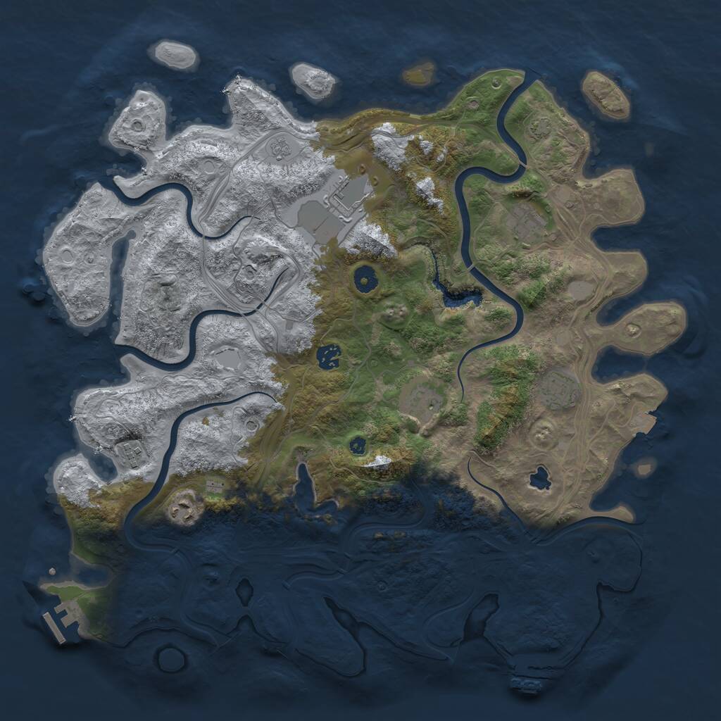 Rust Map: Procedural Map, Size: 4250, Seed: 307136406, 13 Monuments