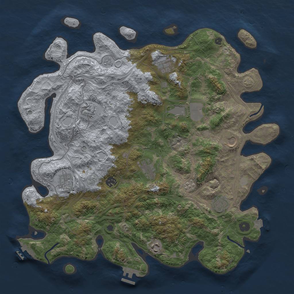 Rust Map: Procedural Map, Size: 4250, Seed: 307136406, 18 Monuments