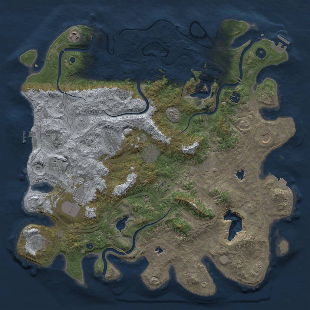 Rust Map: Procedural Map, Size: 4500, Seed: 774161258, 17 Monuments