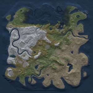 Thumbnail Rust Map: Procedural Map, Size: 4500, Seed: 774161258, 17 Monuments