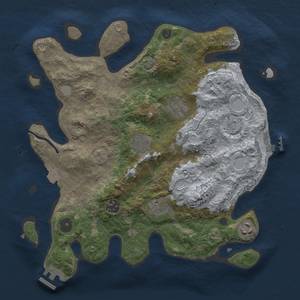 Thumbnail Rust Map: Procedural Map, Size: 3300, Seed: 191204703, 13 Monuments