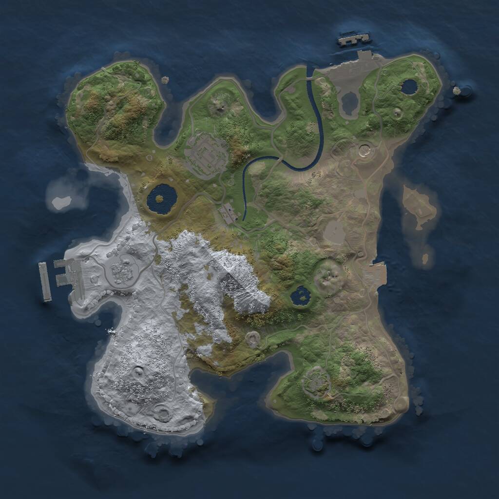 Rust Map: Procedural Map, Size: 2550, Seed: 52634322, 7 Monuments