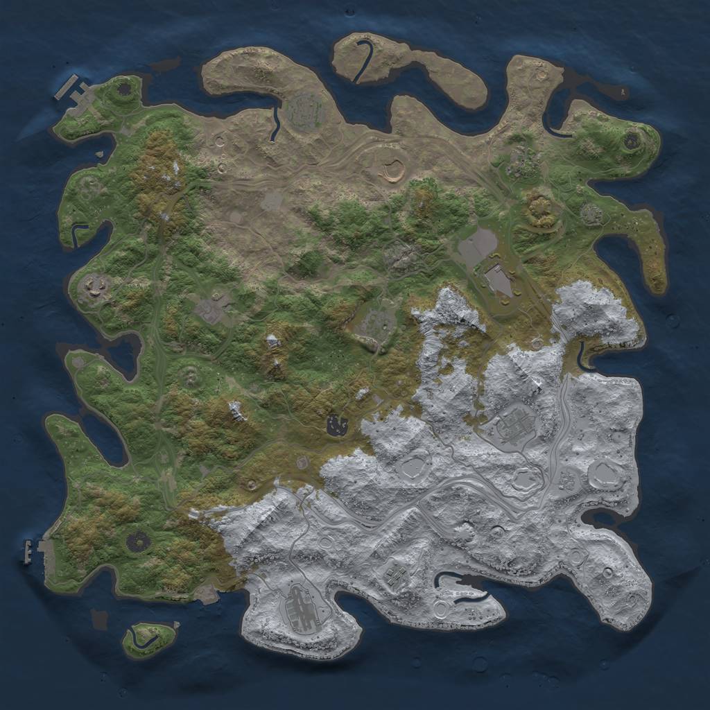 Rust Map: Procedural Map, Size: 4700, Seed: 2054478772, 19 Monuments