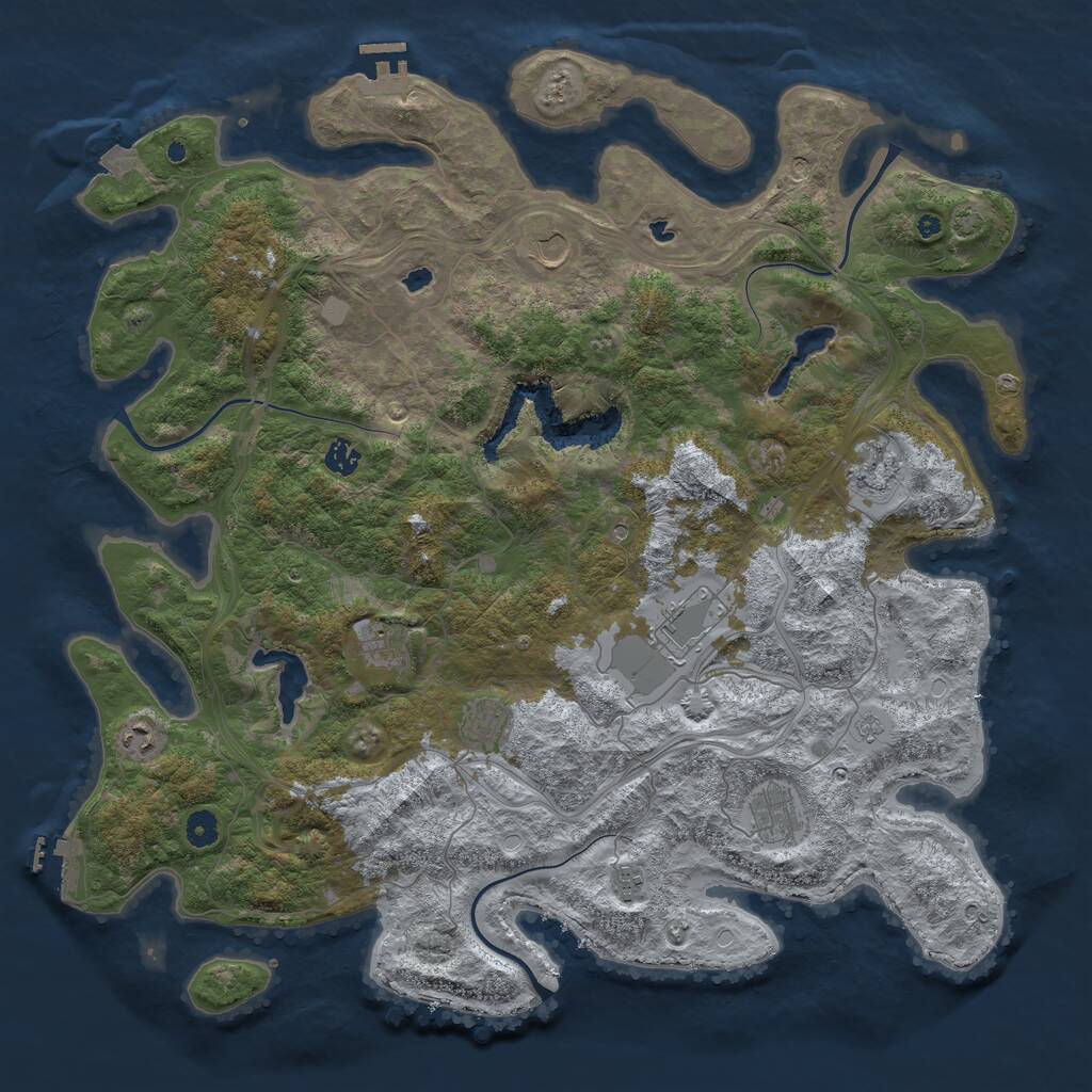 Rust Map: Procedural Map, Size: 4700, Seed: 2054478772, 15 Monuments