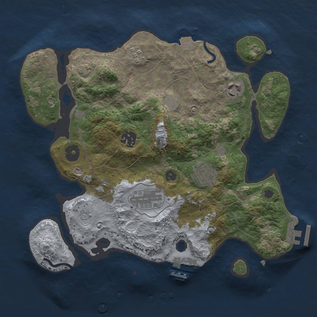 Rust Map: Procedural Map, Size: 3000, Seed: 503085825, 12 Monuments