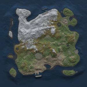 Thumbnail Rust Map: Procedural Map, Size: 3000, Seed: 1935617988, 11 Monuments