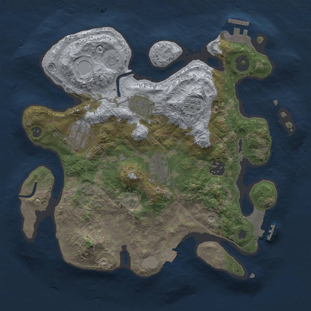 Rust Map: Procedural Map, Size: 3000, Seed: 896984, 13 Monuments