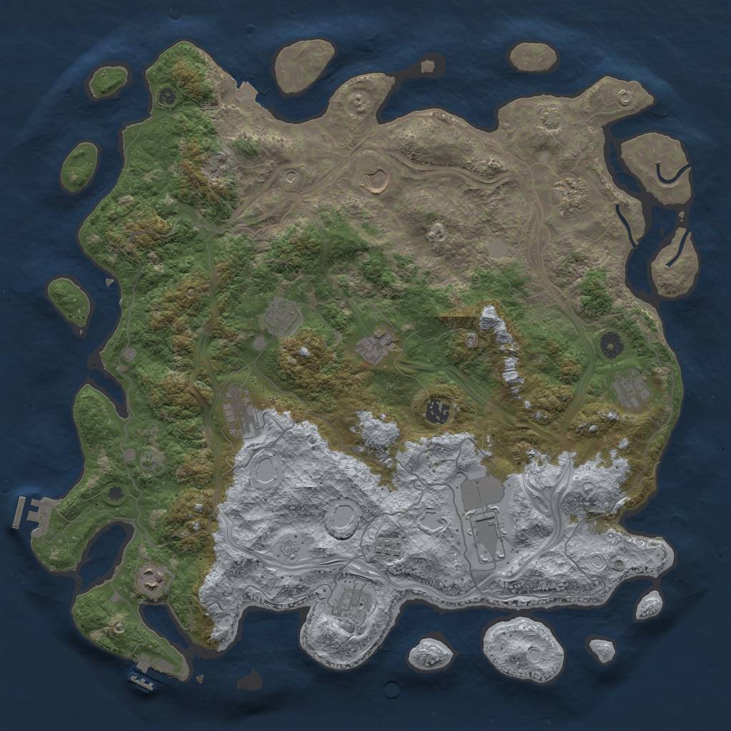 Rust Map: Procedural Map, Size: 4500, Seed: 1630458946, 19 Monuments