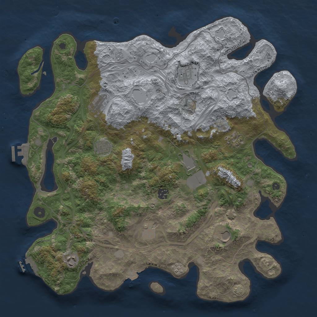 Rust Map: Procedural Map, Size: 4250, Seed: 1688316037, 18 Monuments