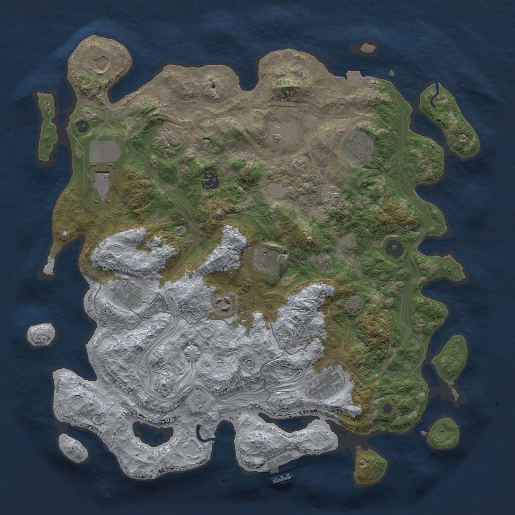 Rust Map: Procedural Map, Size: 4250, Seed: 1217259676, 18 Monuments